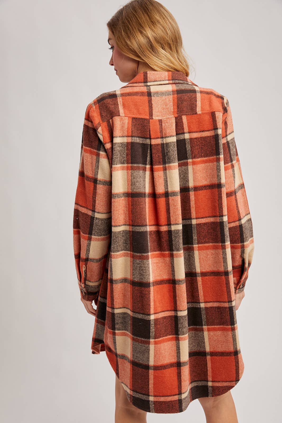 FLANNEL PLAID LONGLINE SHACKET