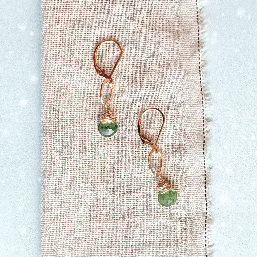 Peridot Bay Little Gemstone Drop Earrings - Gold Filled