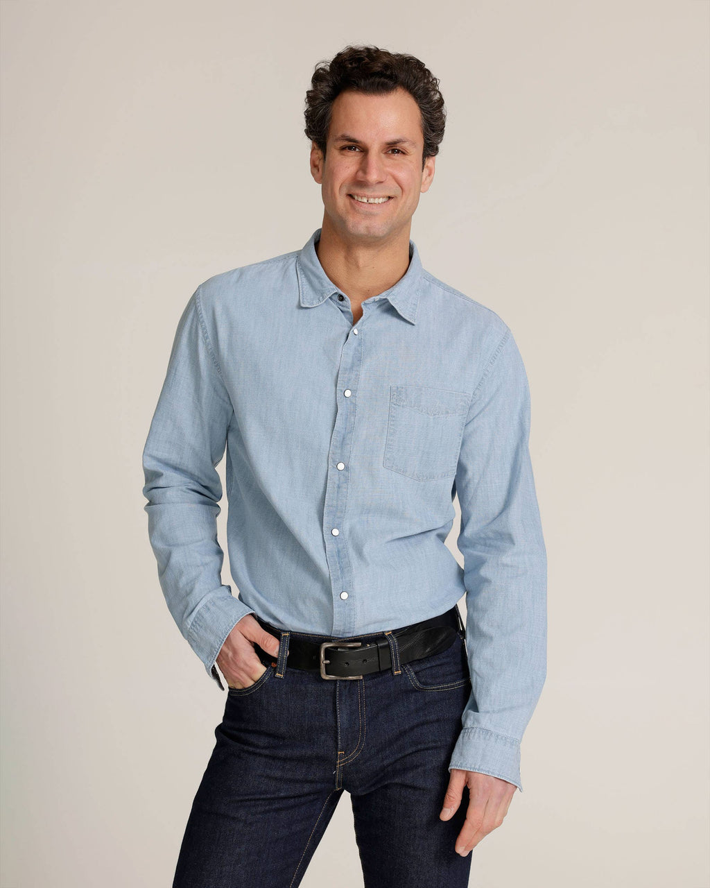 Flagler | Denim Long-sleeve Men's Shirt with Buttons
