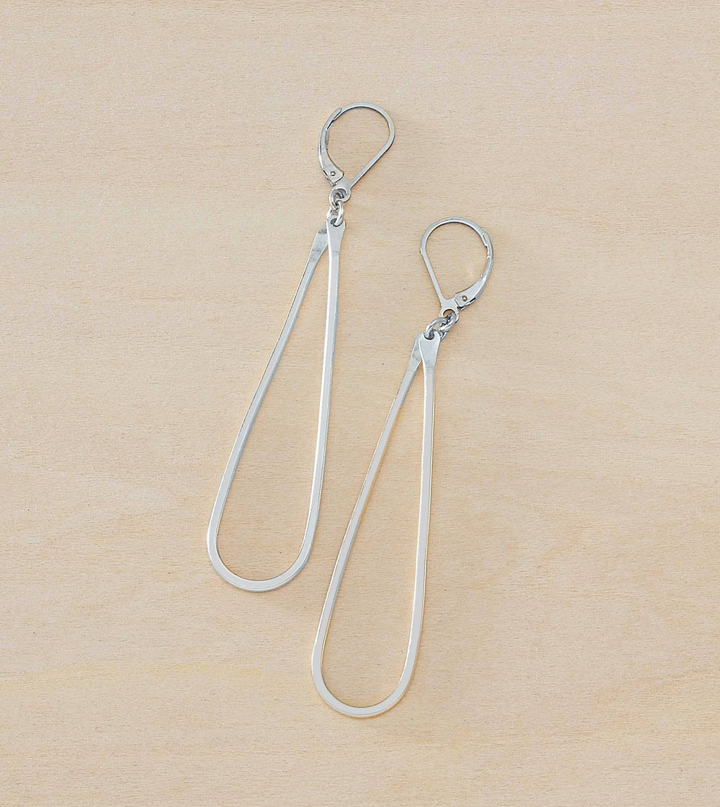 GLEAN Earrings Bold Long Skinny Teardrop Gold