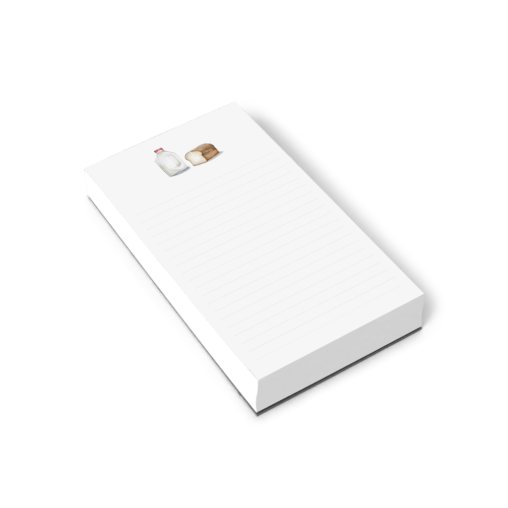 Milk And Bread Market Notepad | Lined Grocery List Pad