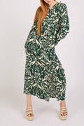 Abstract Contrast Printed Maxi Shirt Dress PM3077