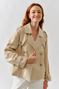 AJJ5018 HALF TRENCH DOUBLE BUTTON JACKET