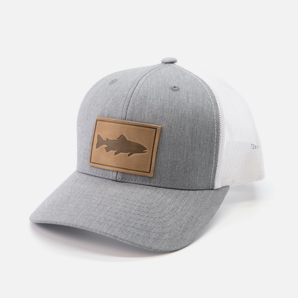 Trout Hat - Leather Patch Trucker Cap