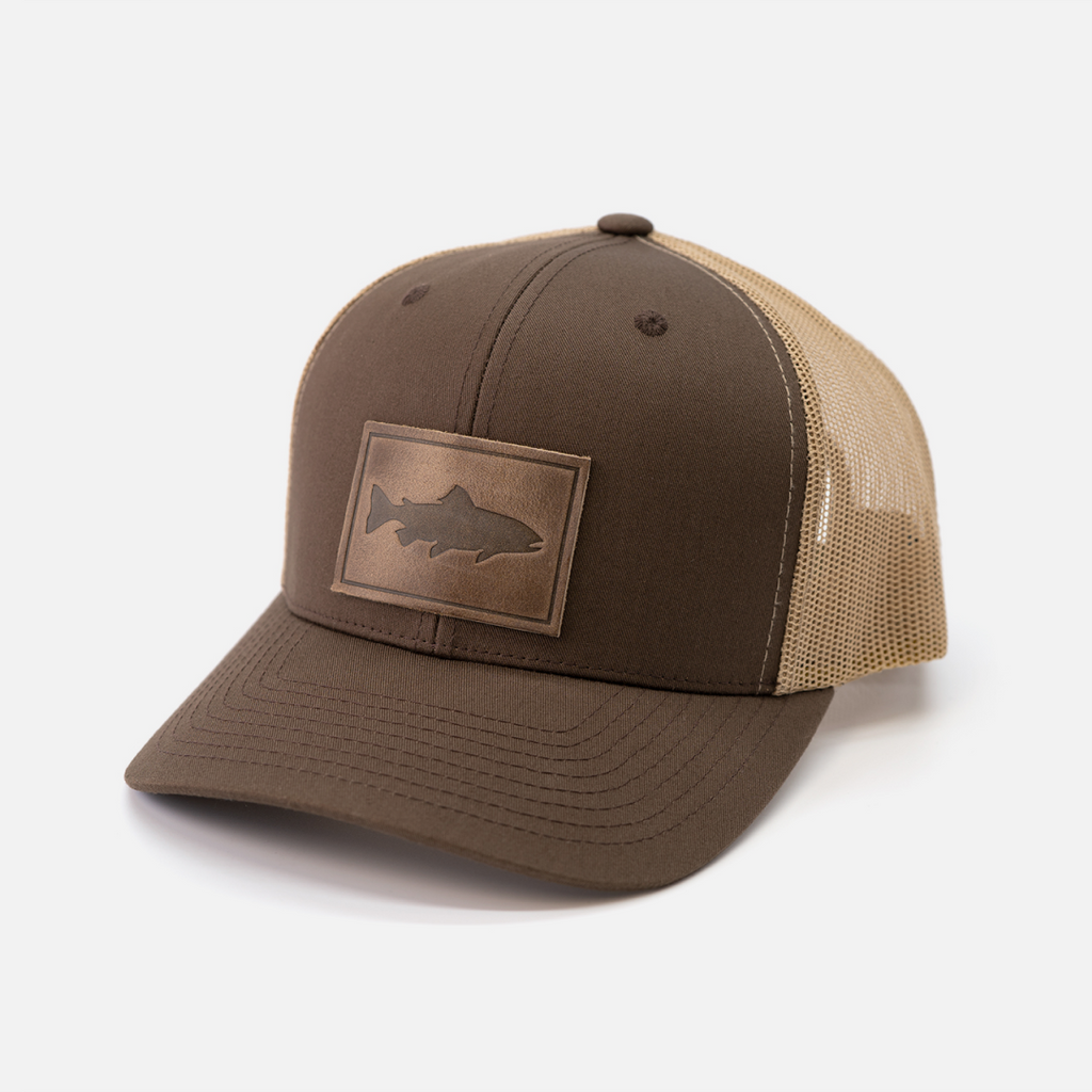 Trout Hat - Leather Patch Trucker Cap