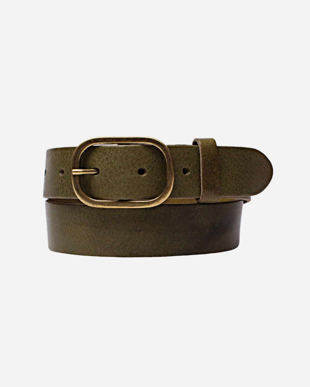 Marin | Gold Oval Buckle Design Statement Leather Belt Women