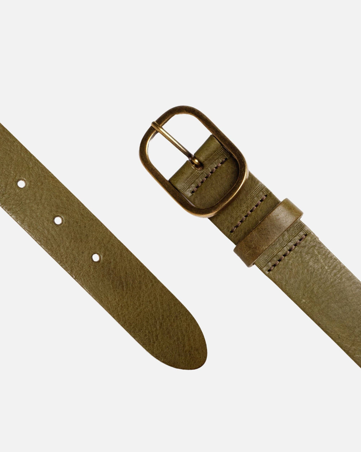 Marin | Gold Oval Buckle Design Statement Leather Belt Women