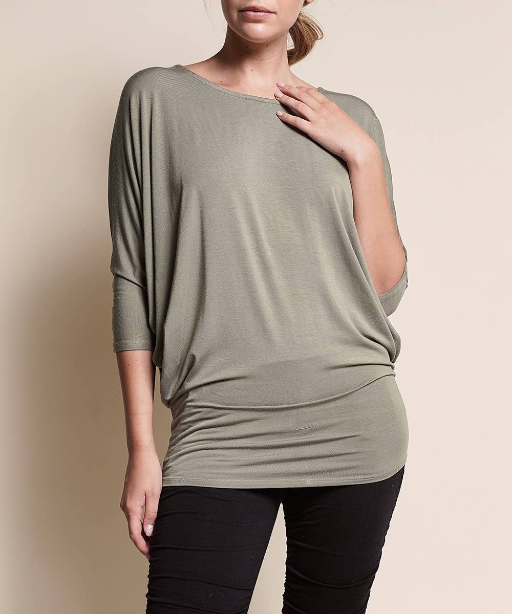 BAMBOO  DOLMAN DRAPE TUNIC
