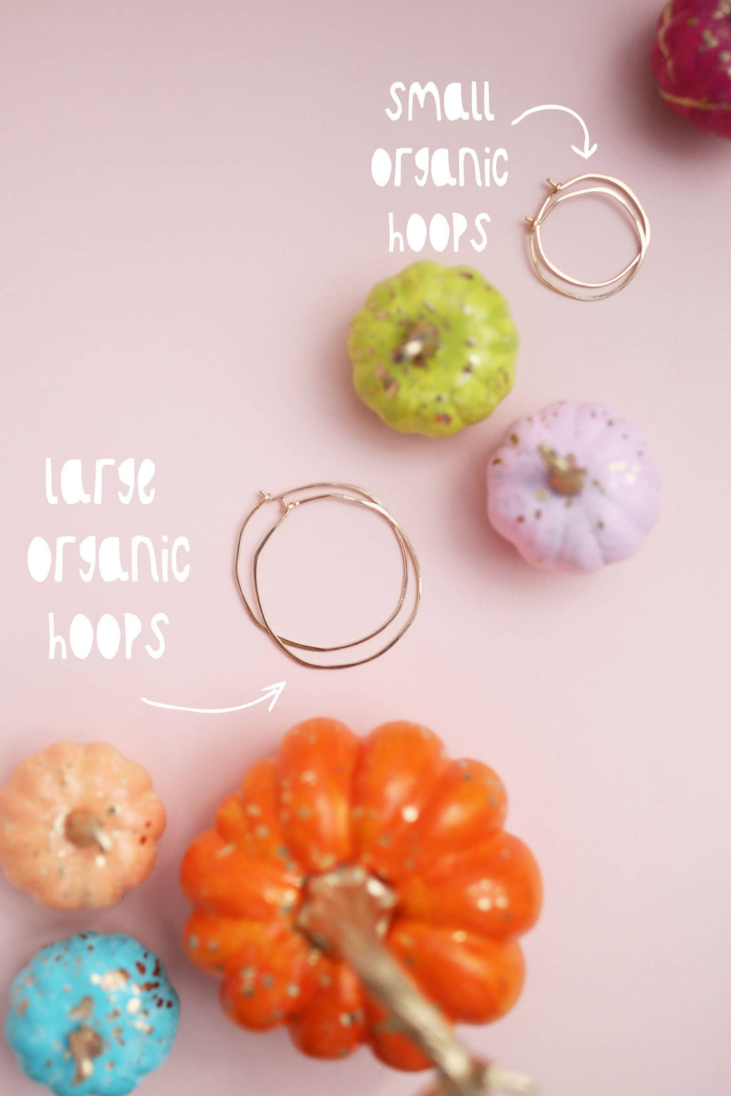 Minimal Imperfect Hoop Earrings - SMALL ORGANIC CIRCLE