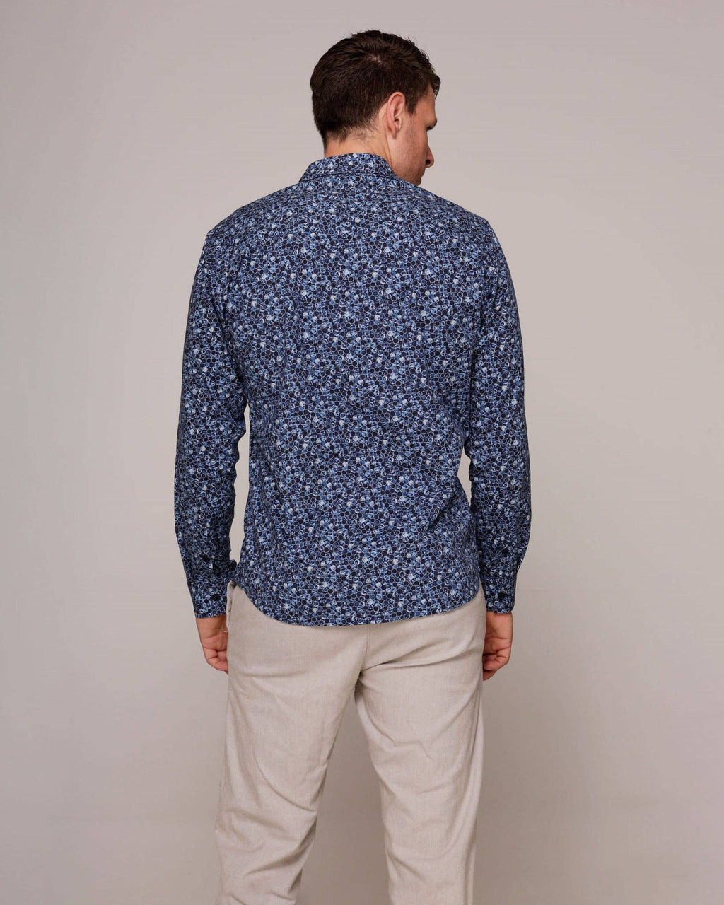 Fontainebleau | Blue Circles Men's Elevated Printed Shirt