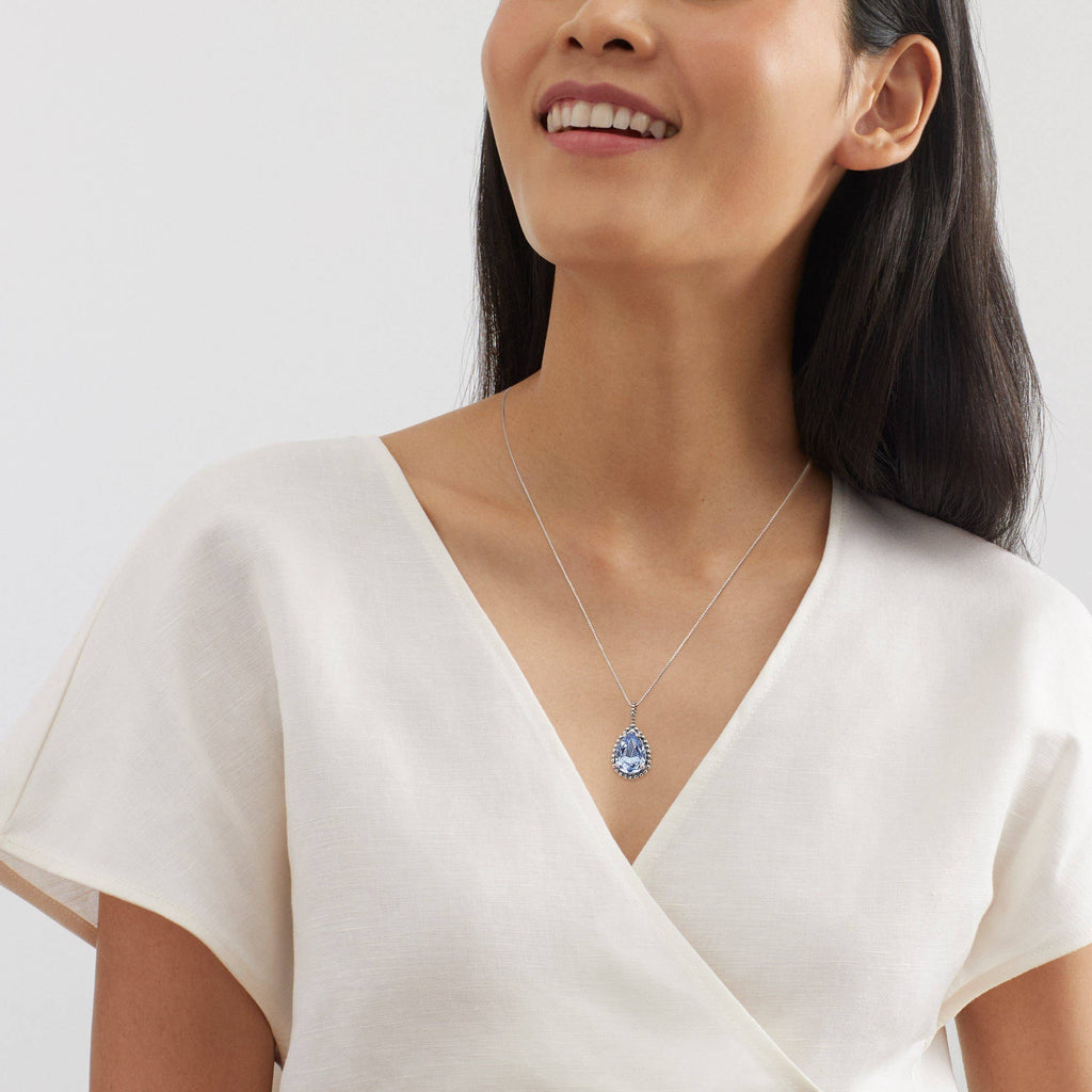Silpada 'Cooling Aura' Silver Blue Crystal Pendant Necklace