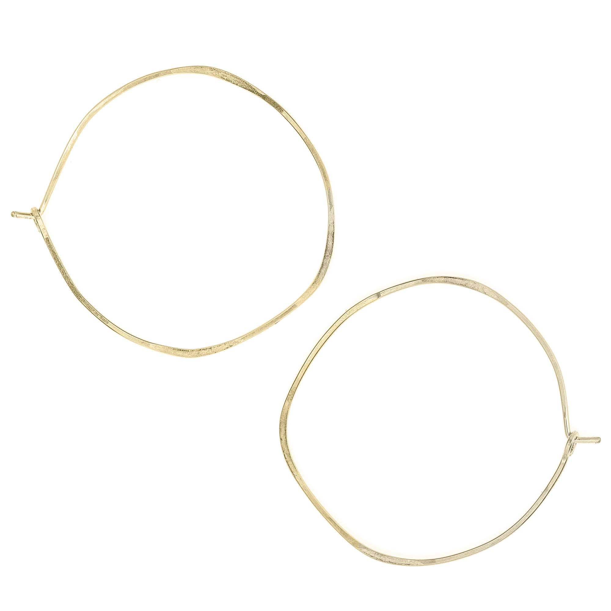 Minimal Hoop Earrings Handmade LARGE ORGANIC CIRCLE