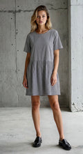 Hudson Dress - Menswear Stripe Black