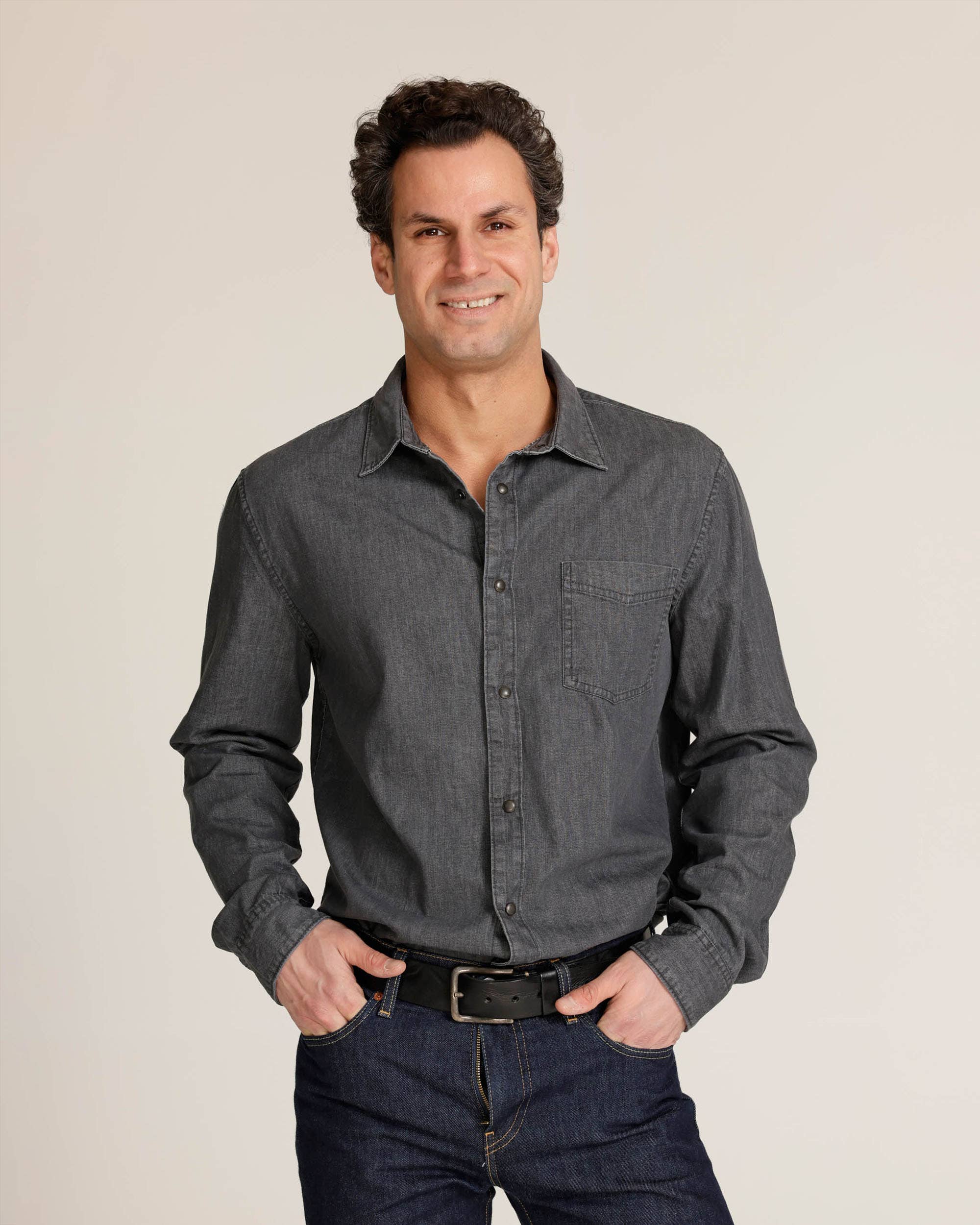 Flagler | Denim Long-sleeve Men's Shirt with Buttons