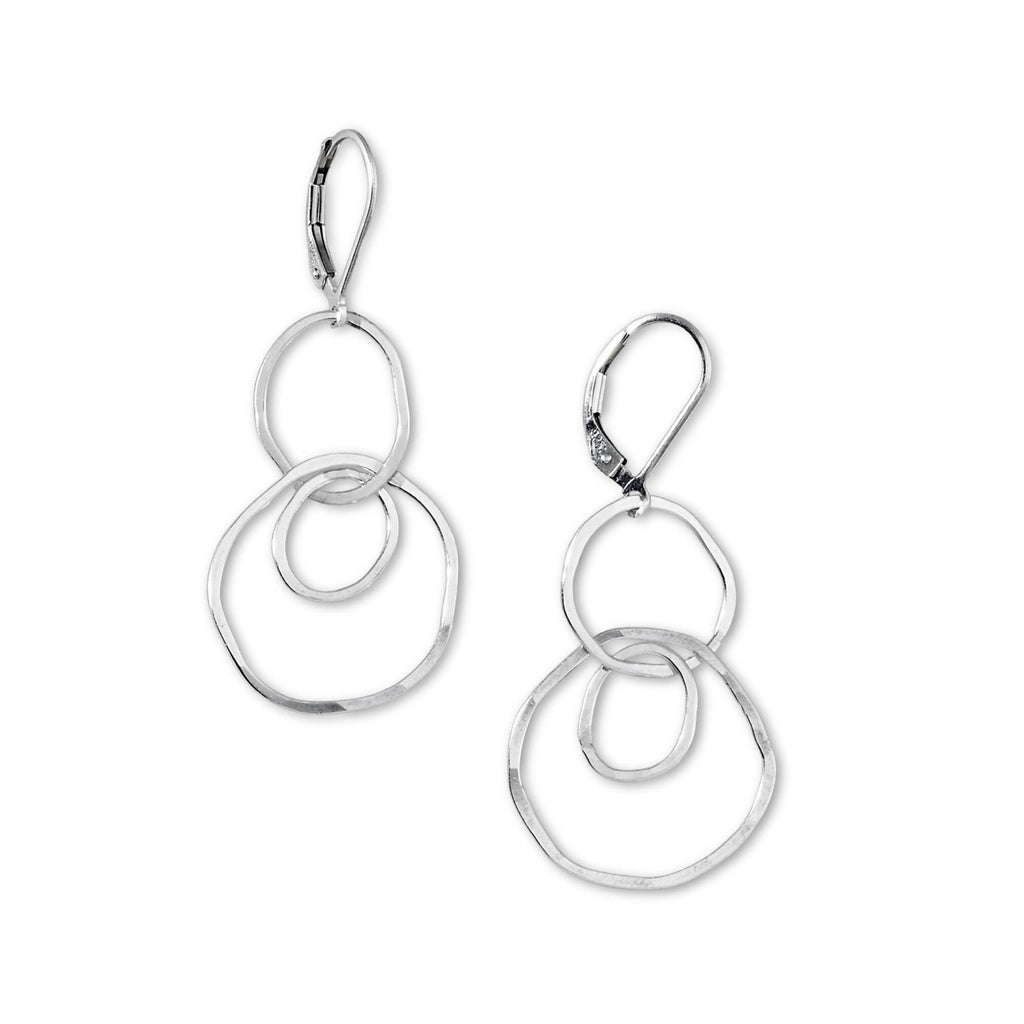 ELEMENT Linked Hammered Circles Earrings | silver or gold