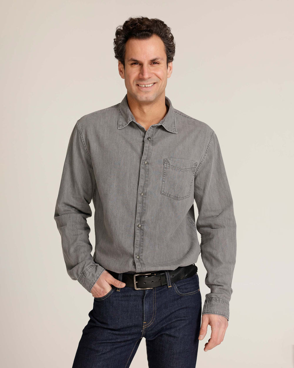 Flagler | Denim Long-sleeve Men's Shirt with Buttons