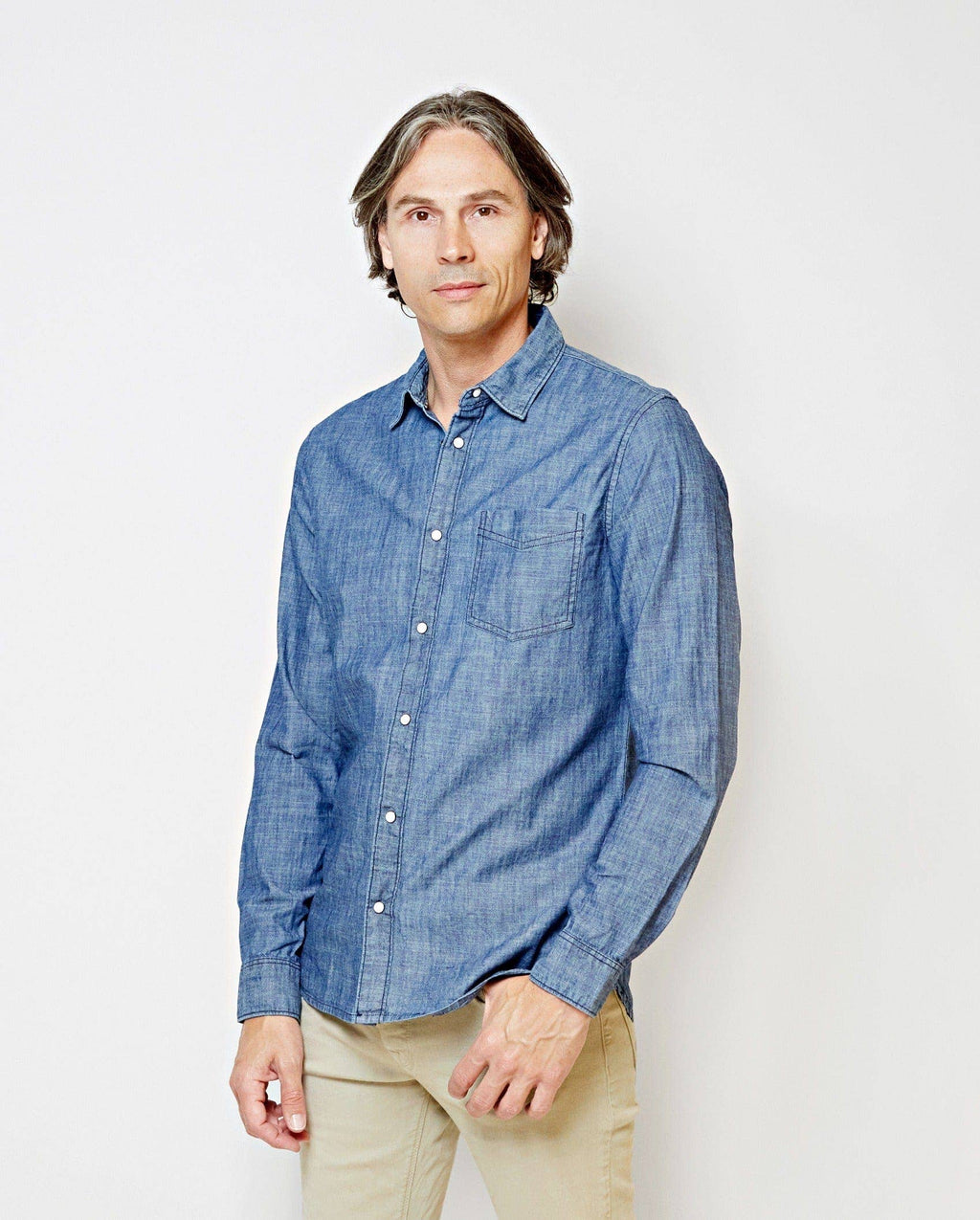 Flagler | Denim Long-sleeve Men's Shirt with Buttons