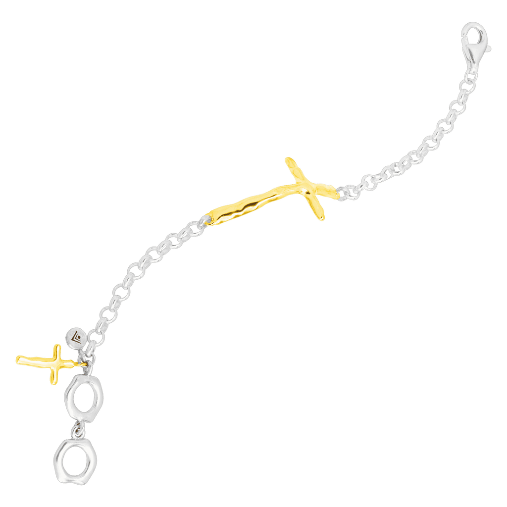 Silpada 'In Good Faith' Organic Cross Bracelet in Sterling S