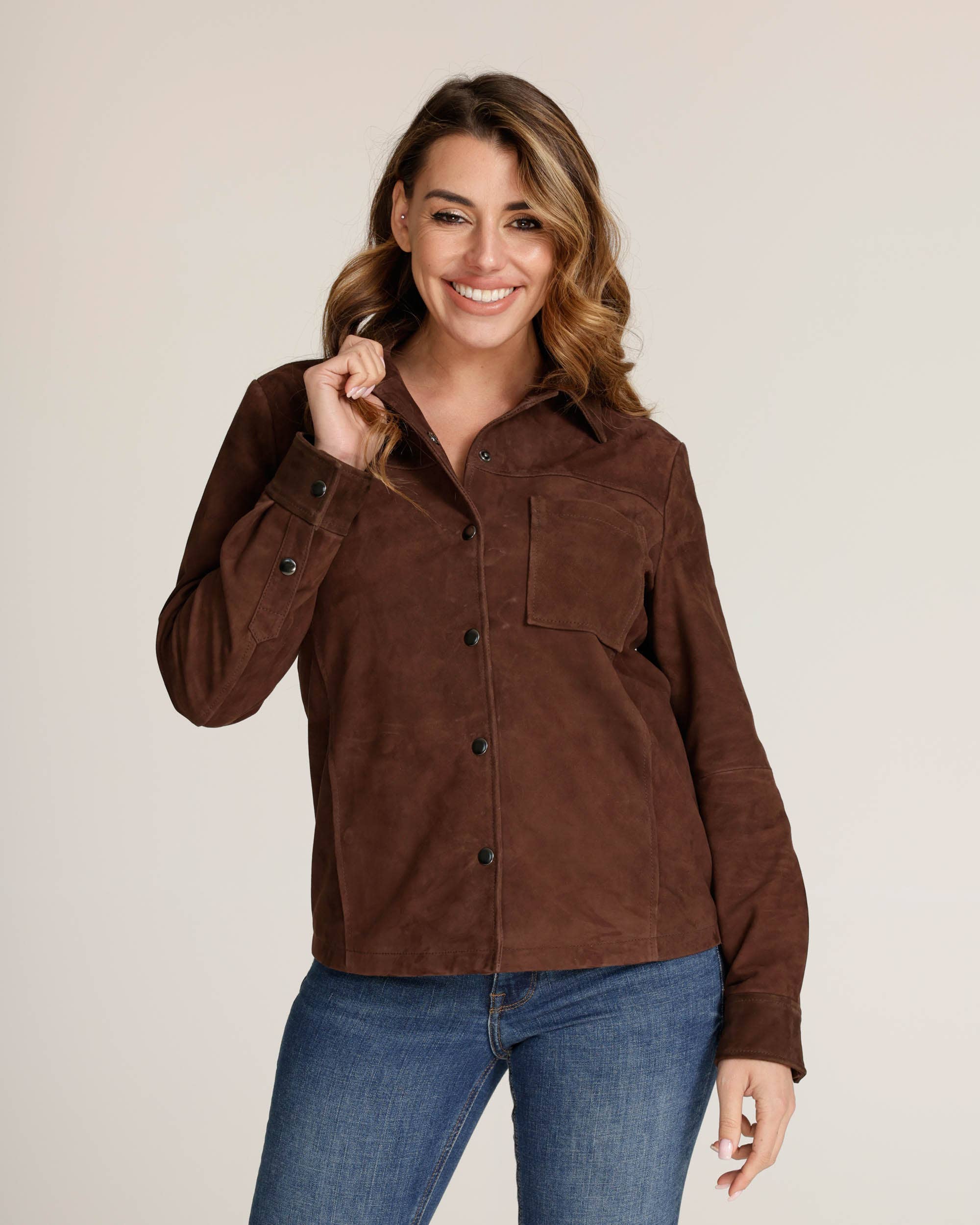 Dakota | Women's Soft Design Suede Leather Shirt Jacket