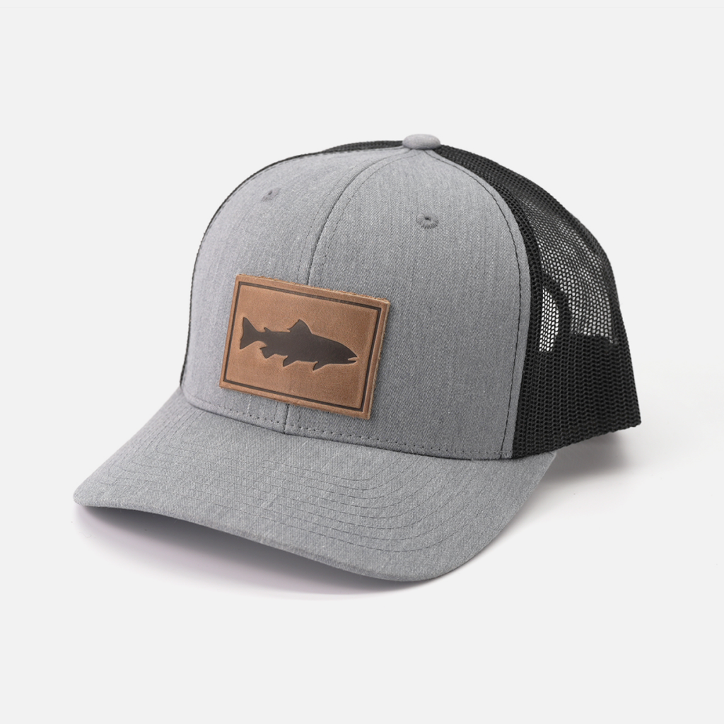 Trout Hat - Leather Patch Trucker Cap