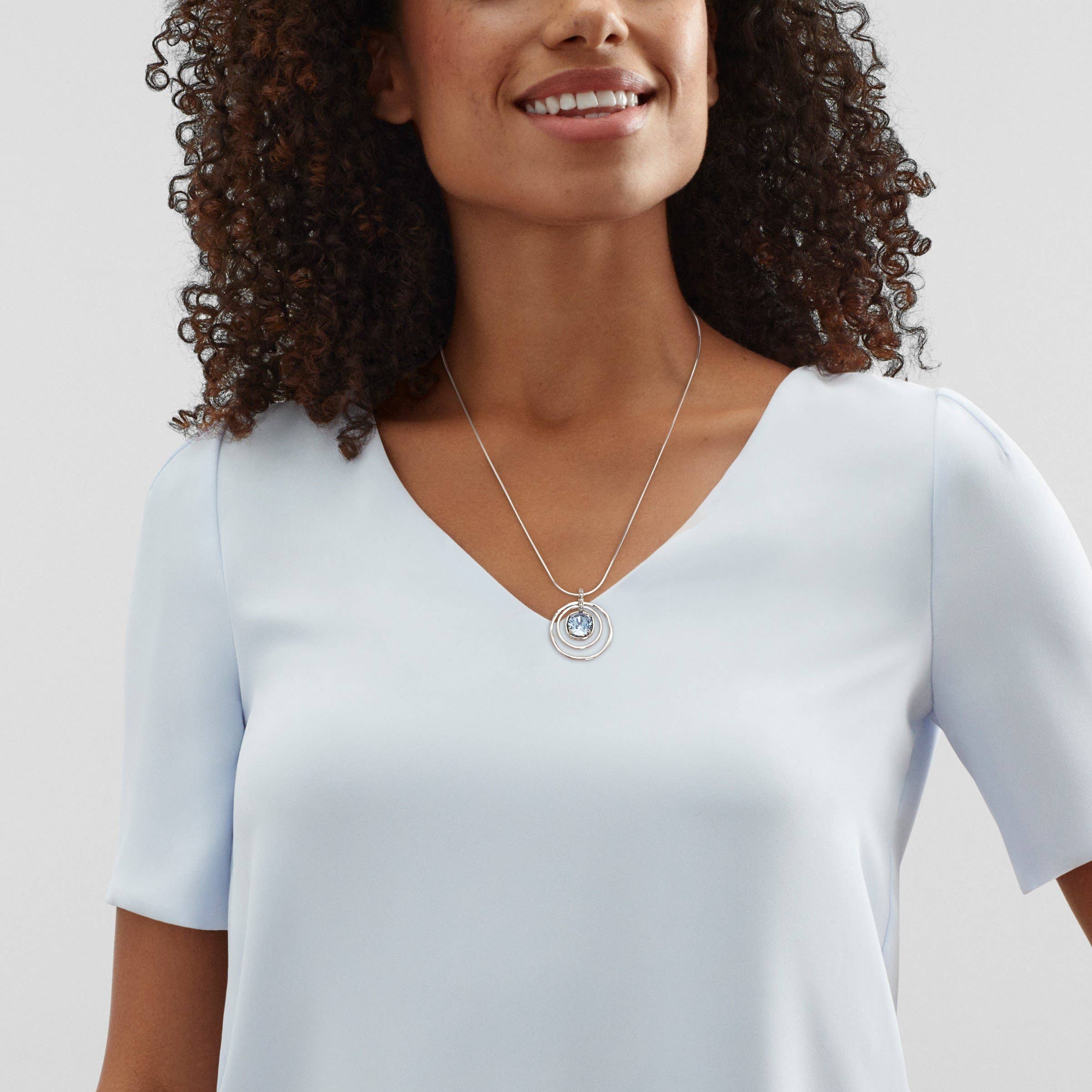 Silpada 'Cooling Out' Silver Blue Crystal Pendant Necklace