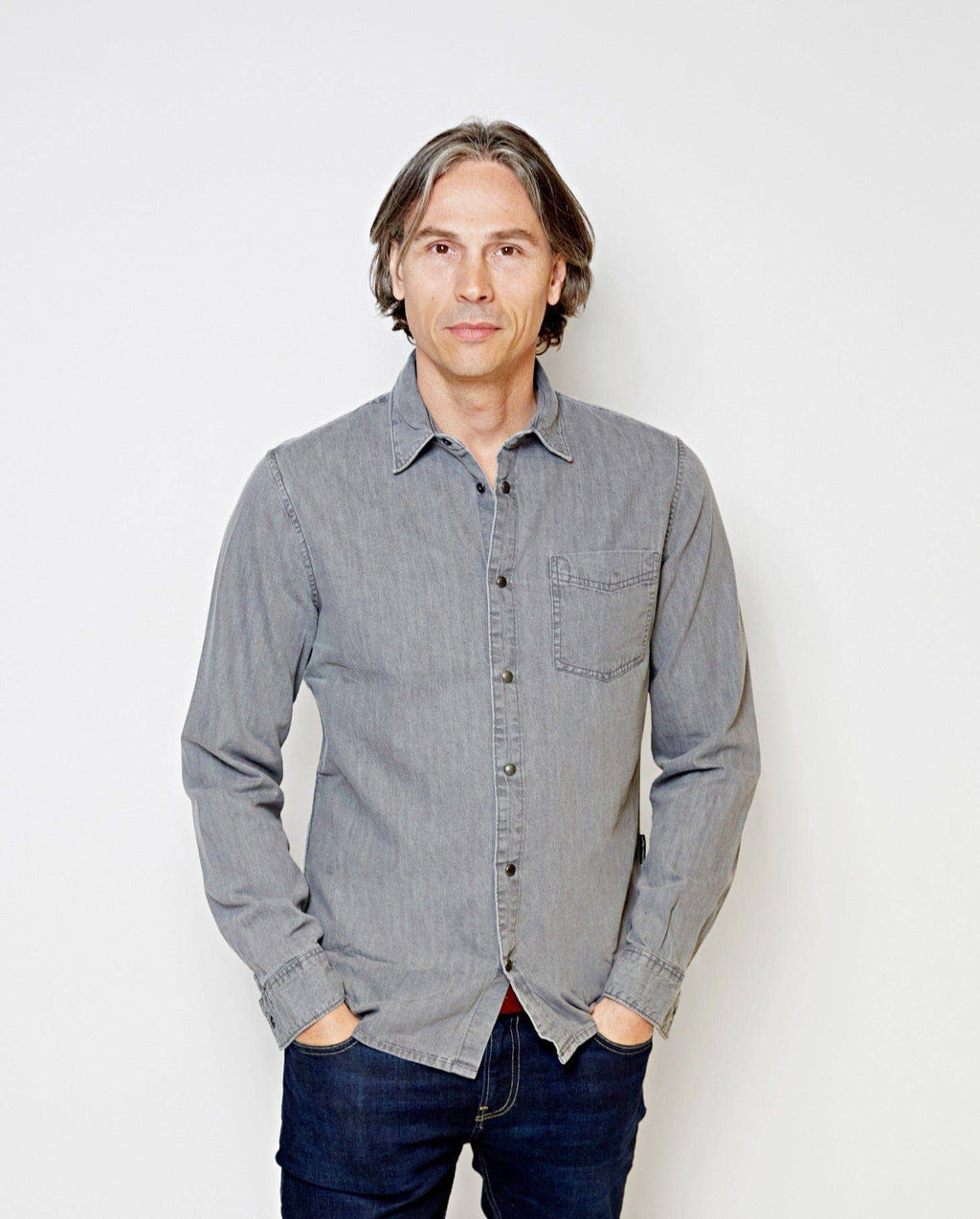 Flagler | Denim Long-sleeve Men's Shirt with Buttons