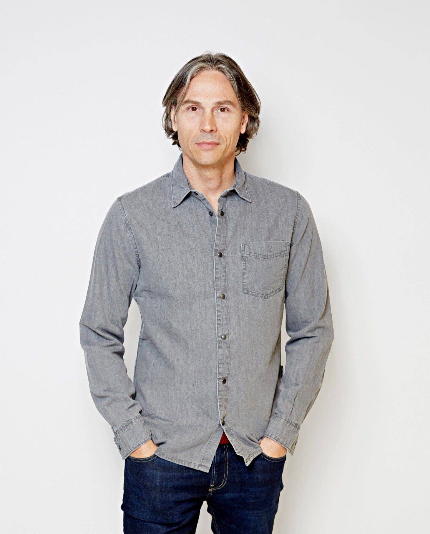 Flagler | Denim Long-sleeve Men's Shirt with Buttons