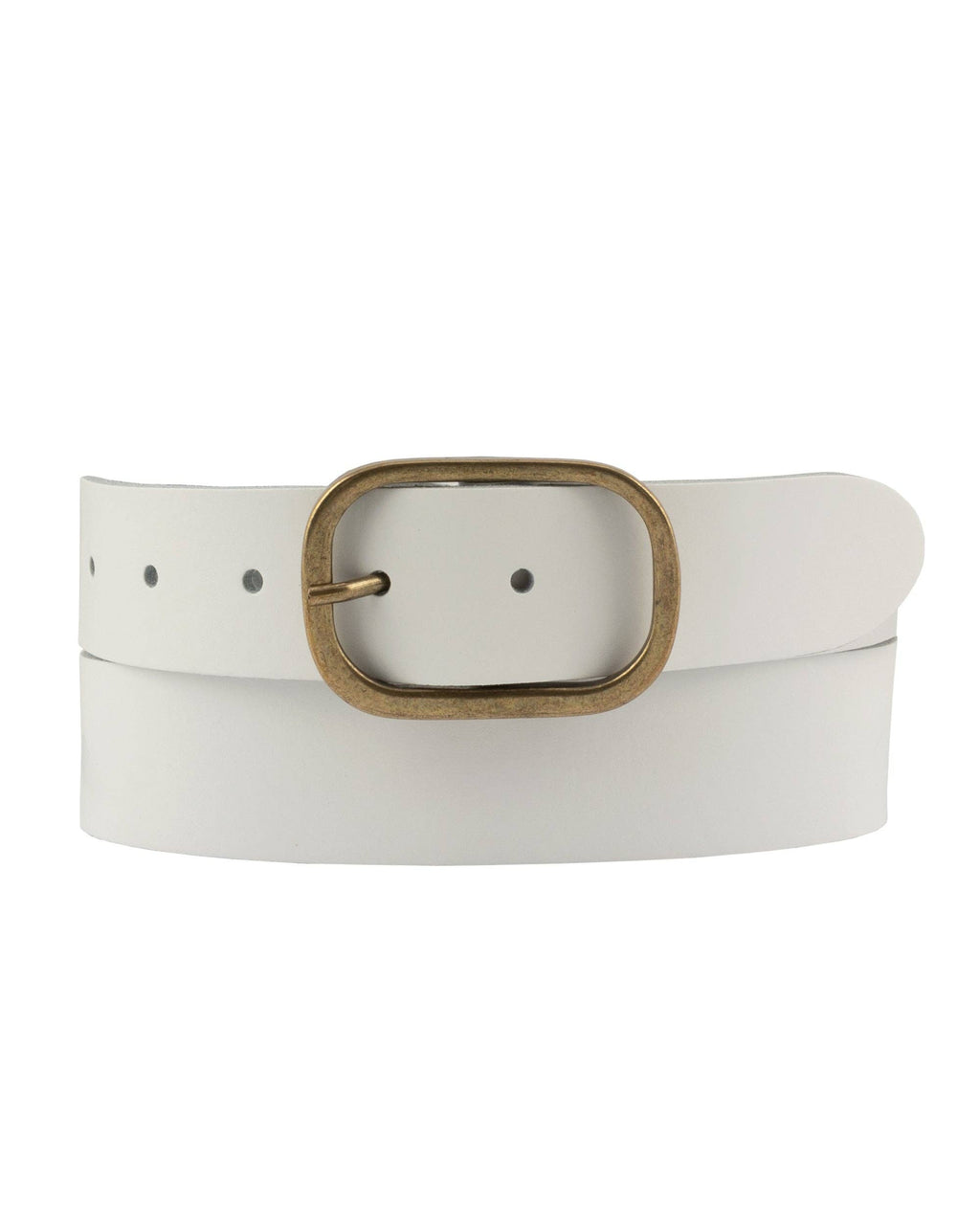 Marin | Gold Oval Buckle Design Statement Leather Belt Women