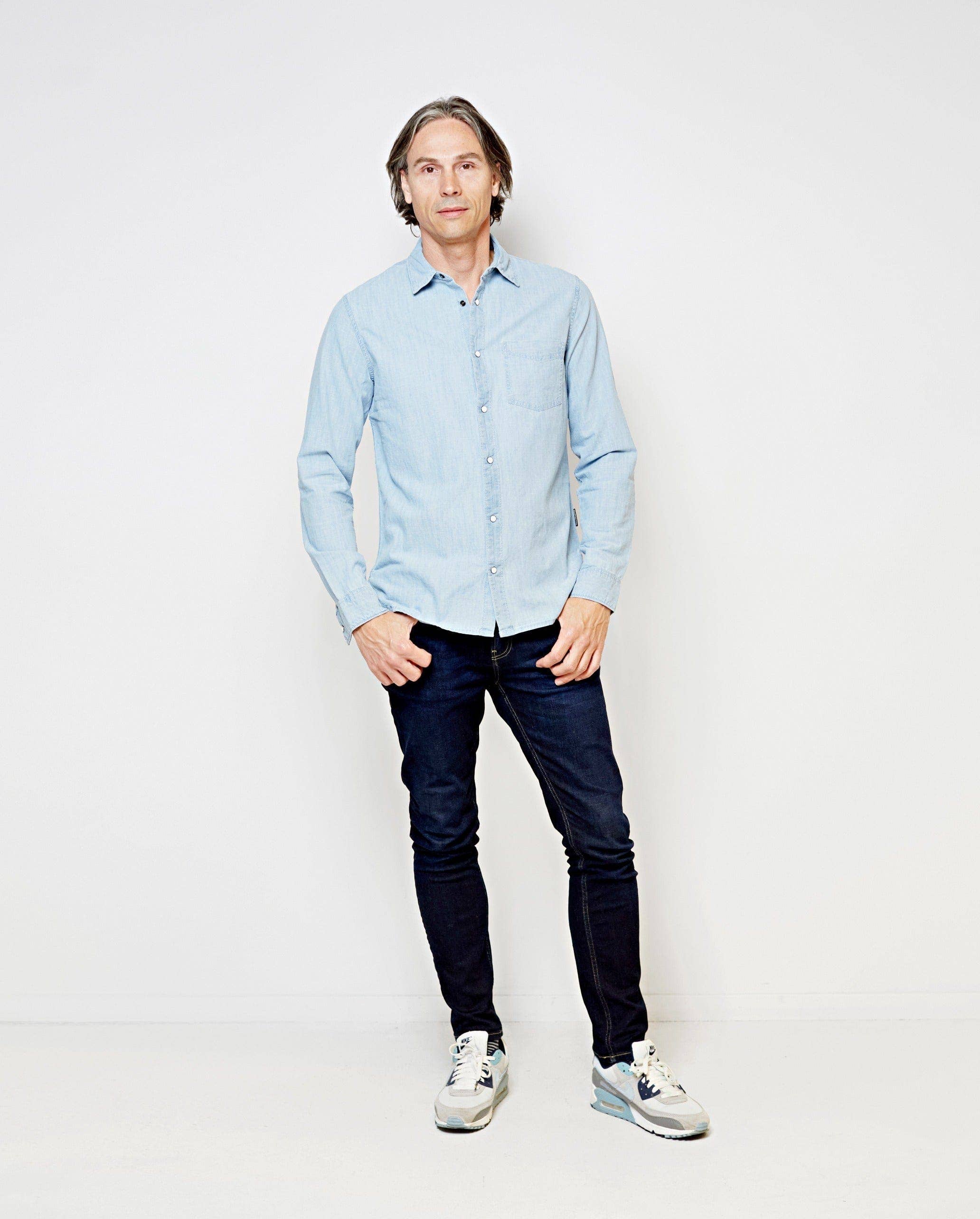 Flagler | Denim Long-sleeve Men's Shirt with Buttons