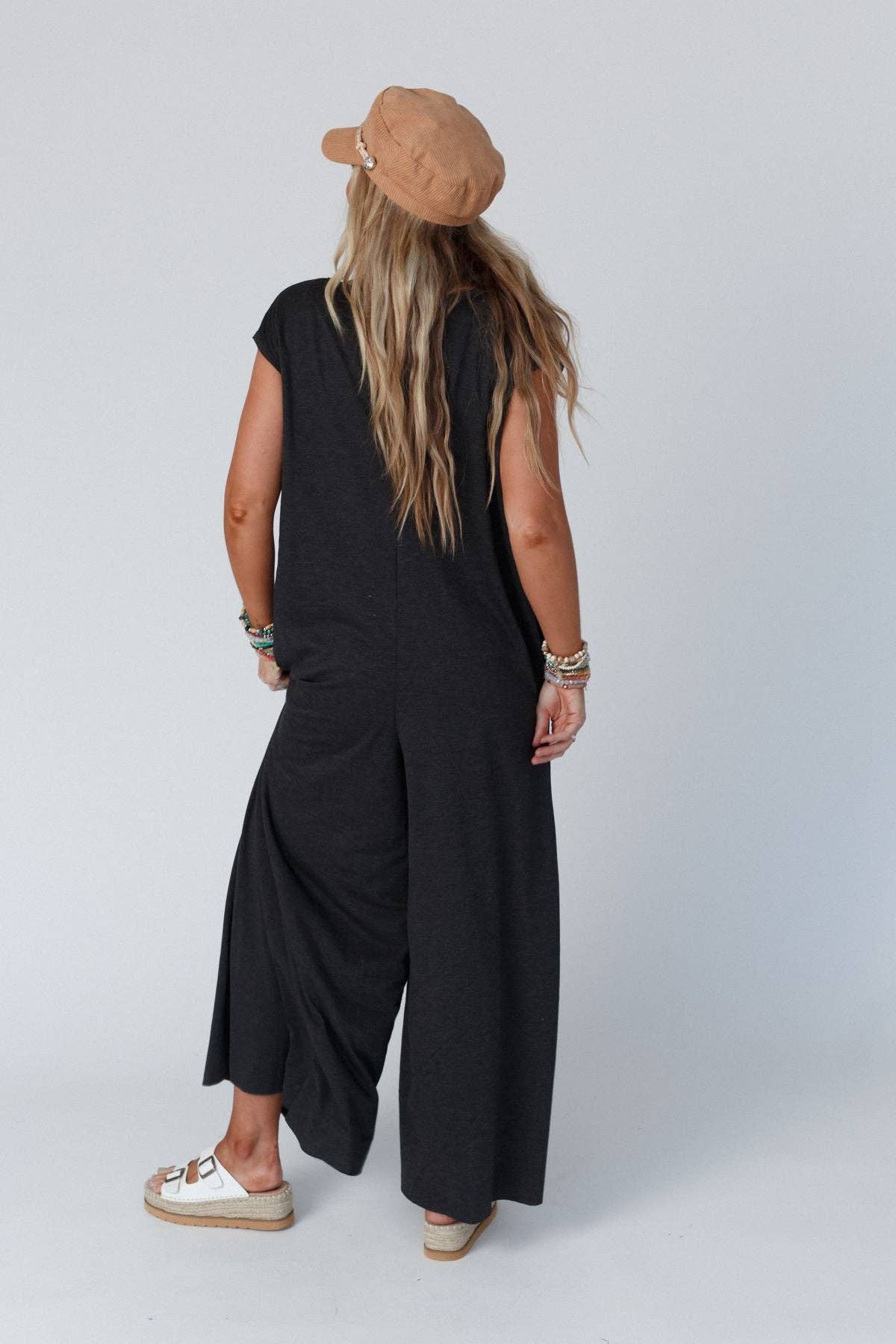 Daphne Scoop Neck Jumpsuit - Charcoal