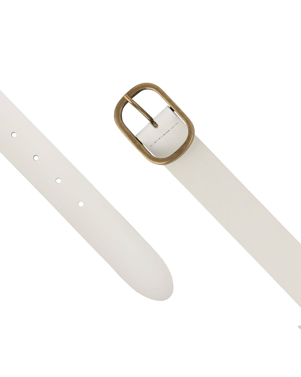 Marin | Gold Oval Buckle Design Statement Leather Belt Women