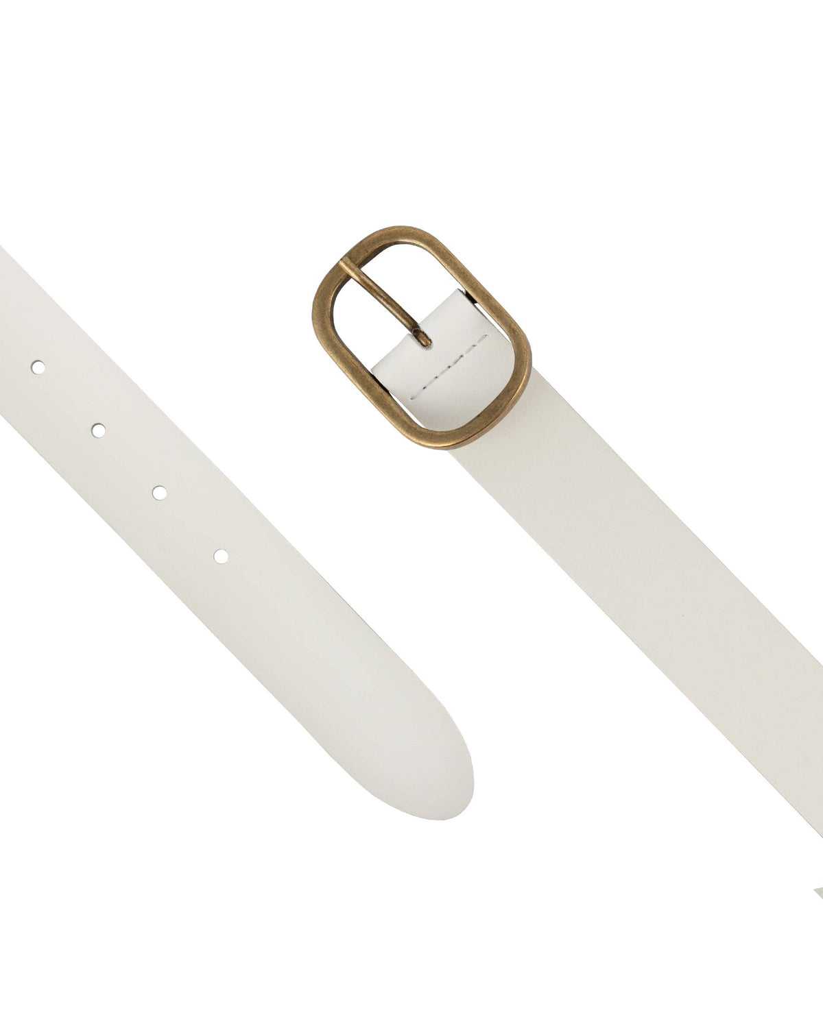 Marin | Gold Oval Buckle Design Statement Leather Belt Women