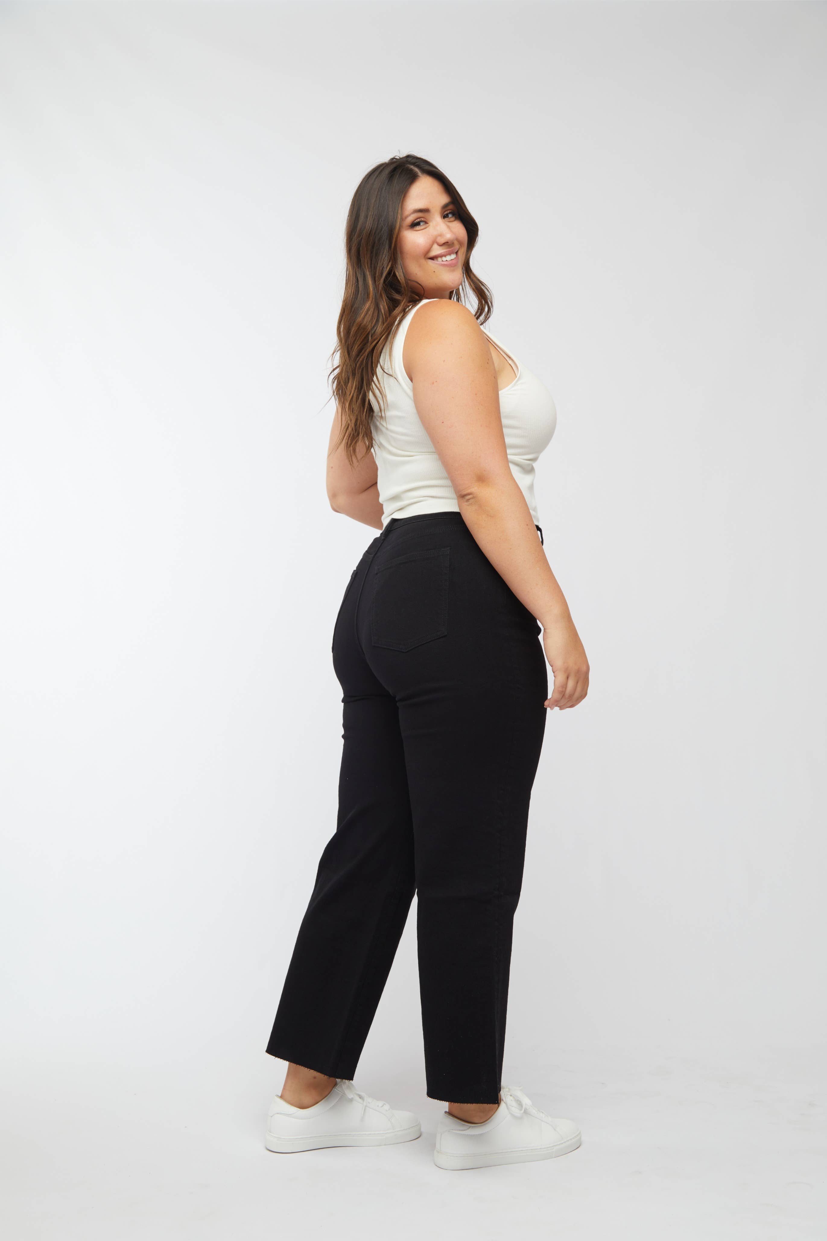 Oliver Logan Aberdeen Ankle Crop High Rise Jean, Black