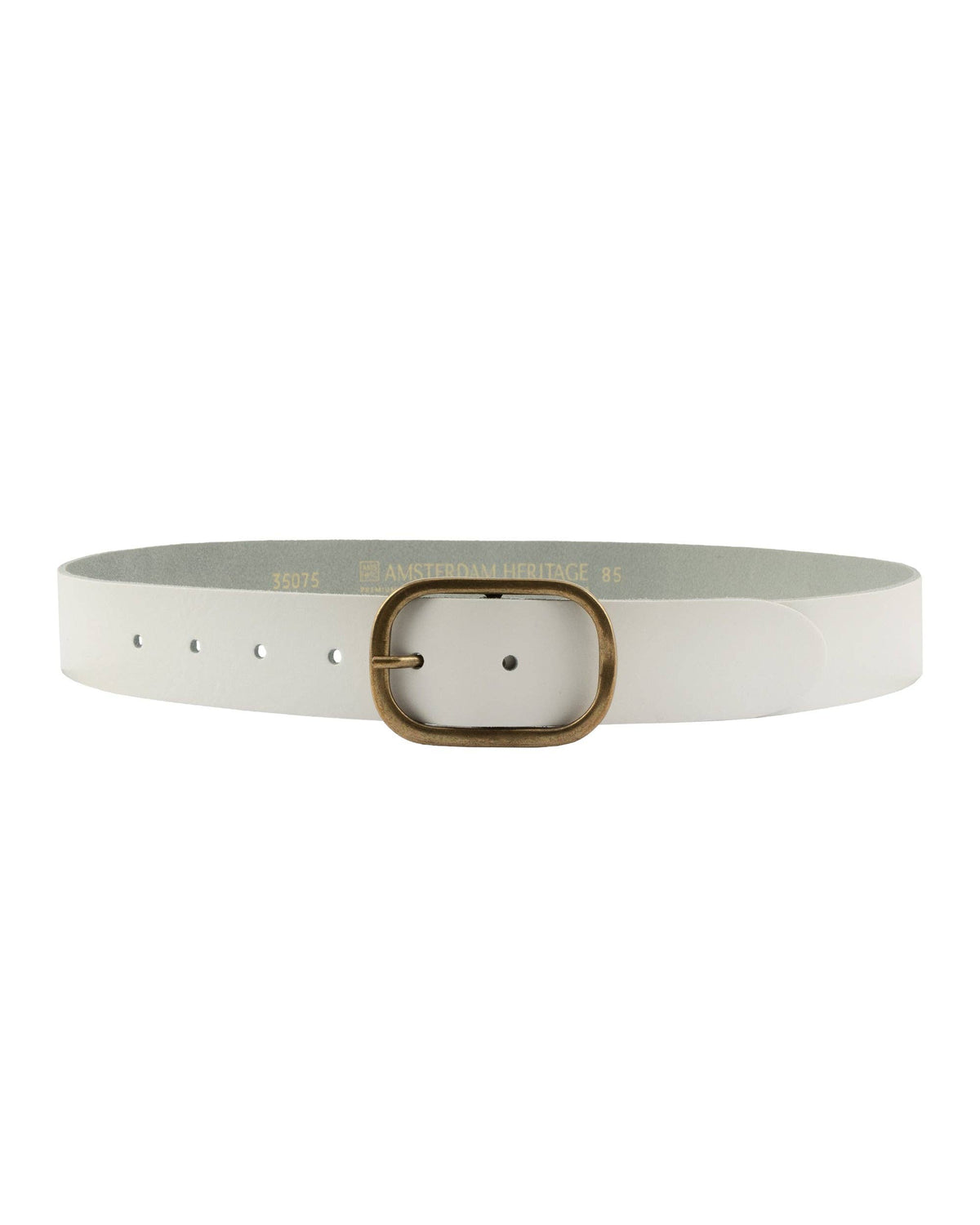 Marin | Gold Oval Buckle Design Statement Leather Belt Women