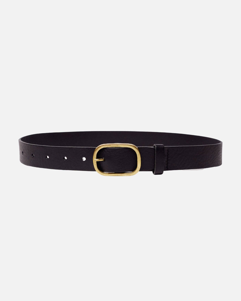 Marin | Gold Oval Buckle Design Statement Leather Belt Women