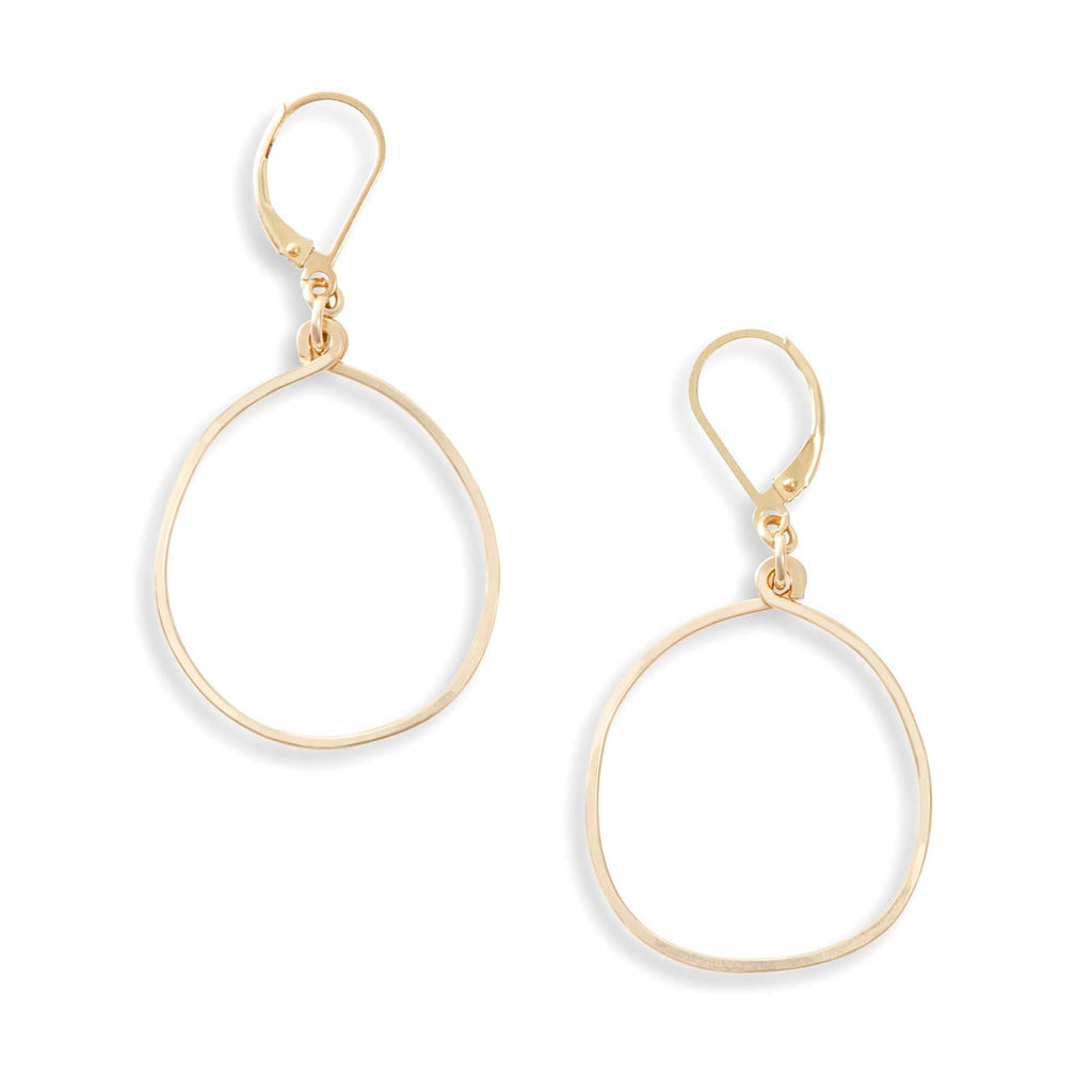 Roam Earrings, Organic Open Circle Dangle - LAST CHANCE