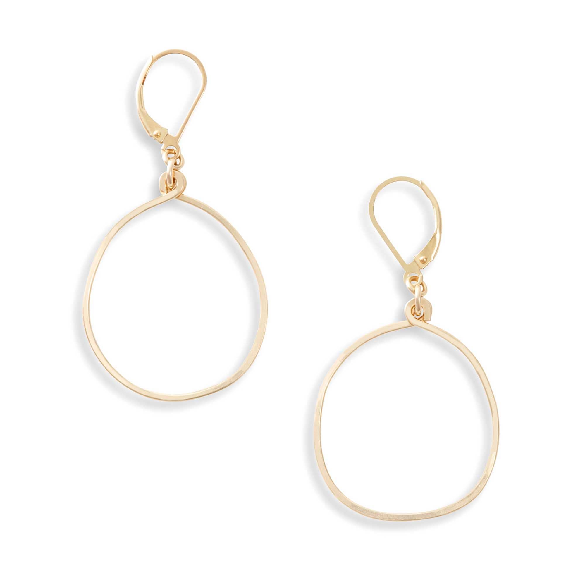 Roam Earrings, Organic Open Circle Dangle - LAST CHANCE