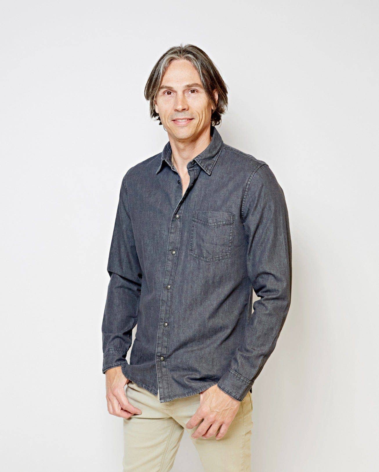 Flagler | Denim Long-sleeve Men's Shirt with Buttons