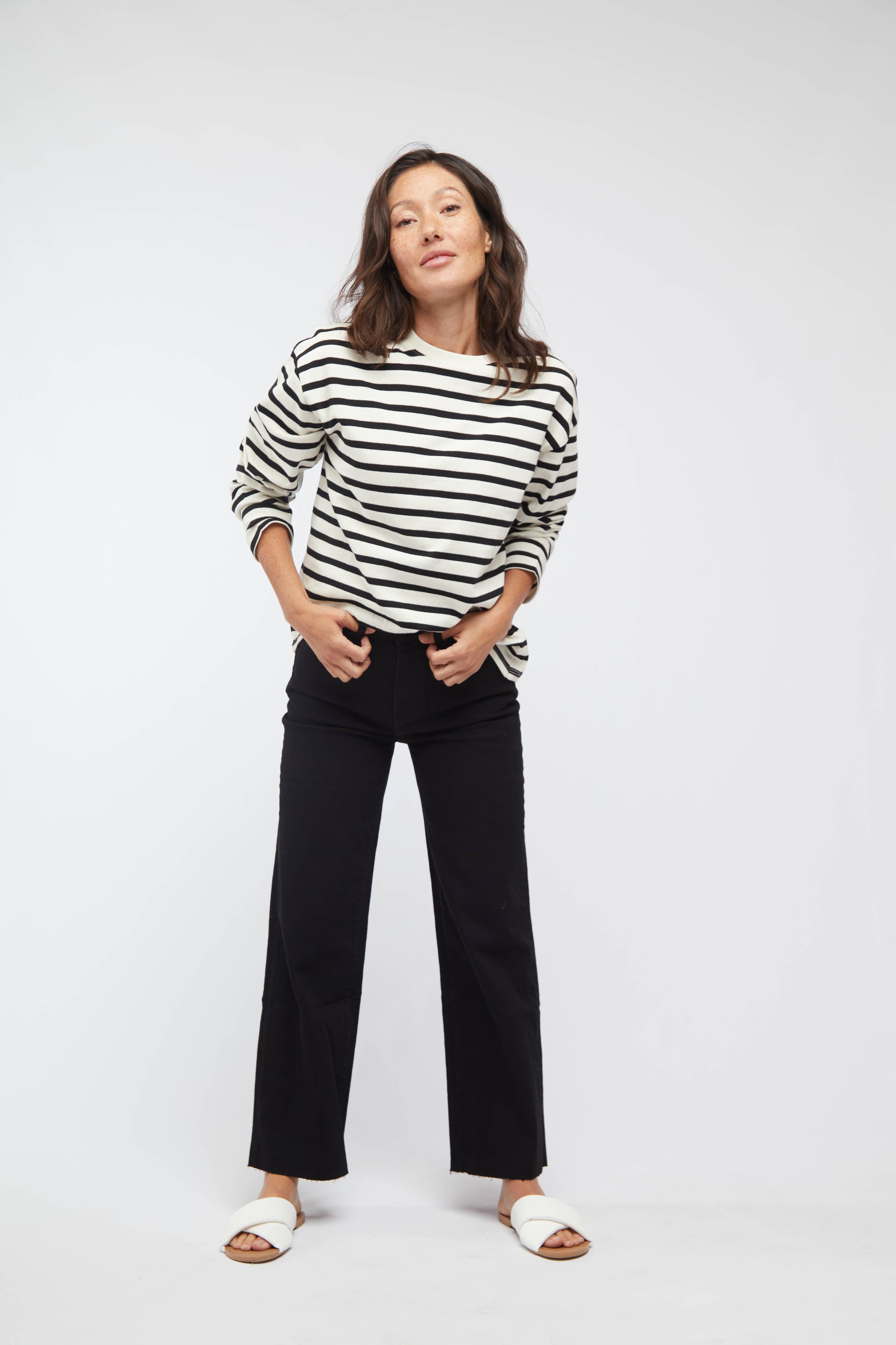 Oliver Logan Aberdeen Ankle Crop High Rise Jean, Black