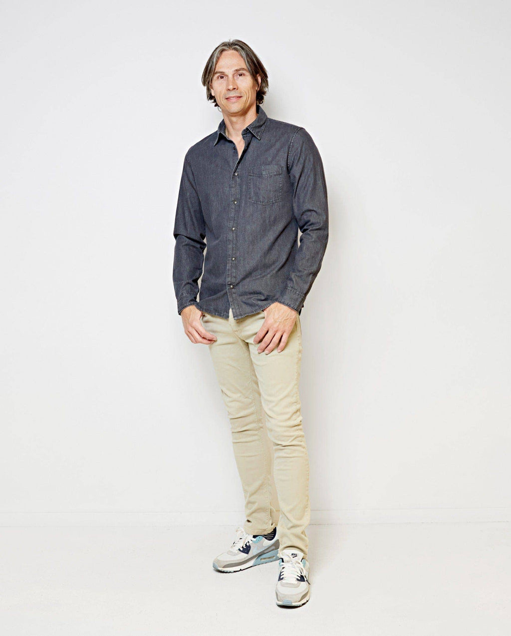 Flagler | Denim Long-sleeve Men's Shirt with Buttons