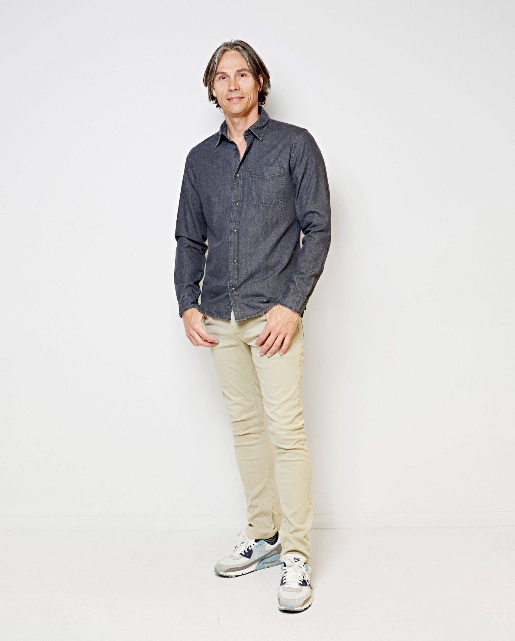 Flagler | Denim Long-sleeve Men's Shirt with Buttons