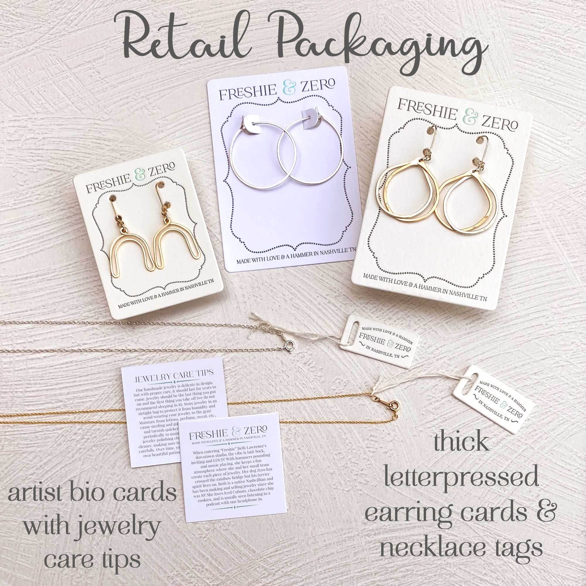 Simple Flame Earrings, Stacked Oval Drops, silver or gold