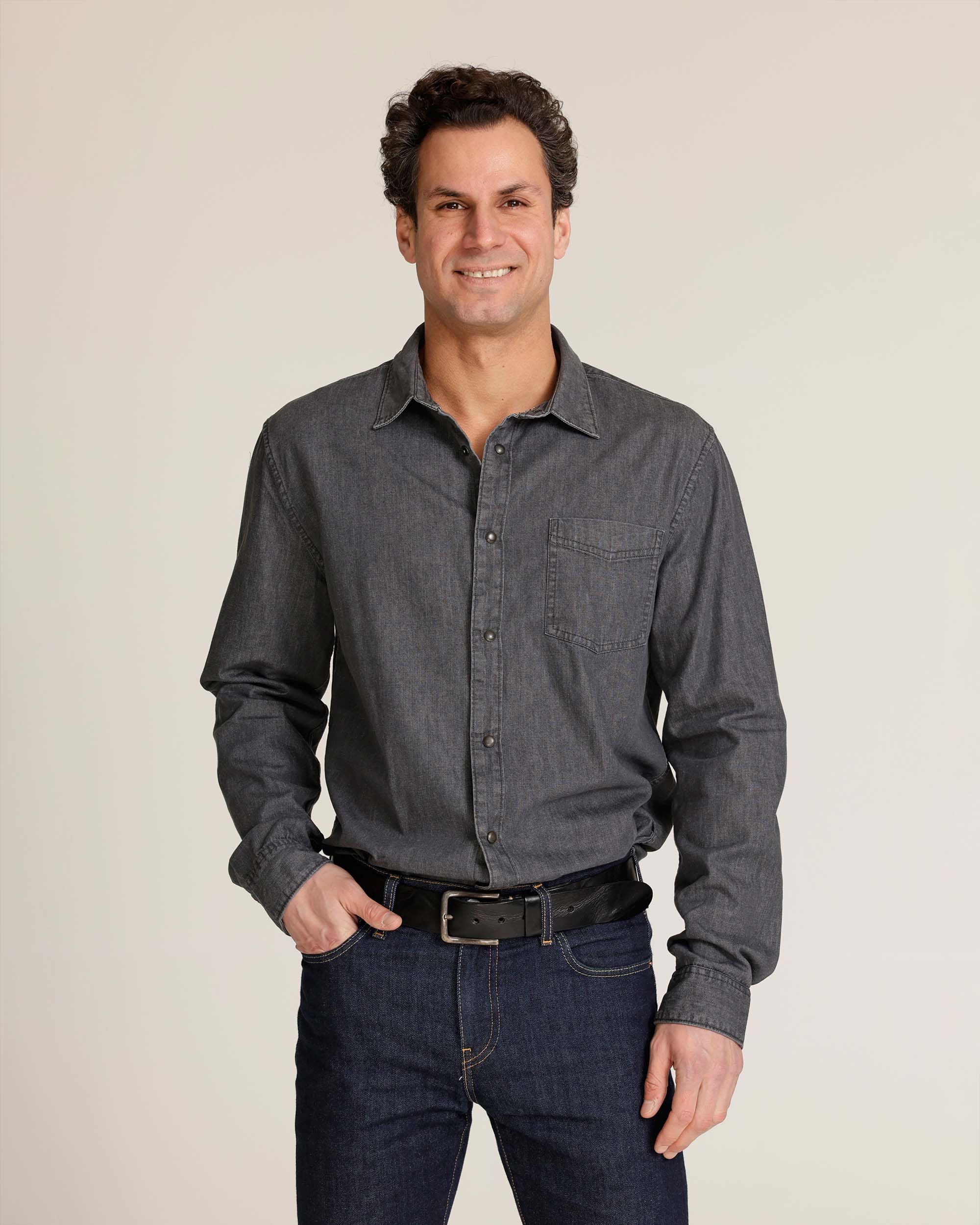 Flagler | Denim Long-sleeve Men's Shirt with Buttons