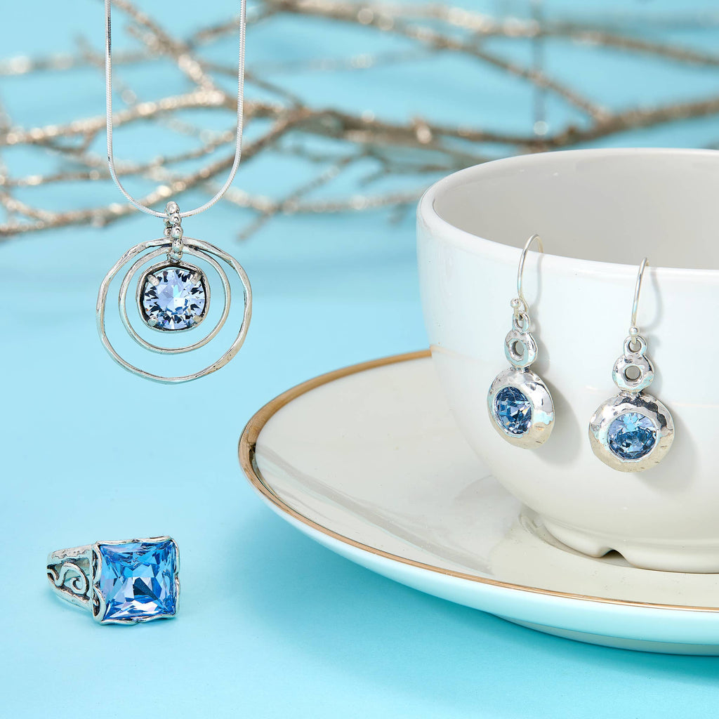 Silpada 'Cooling Out' Silver Blue Crystal Pendant Necklace