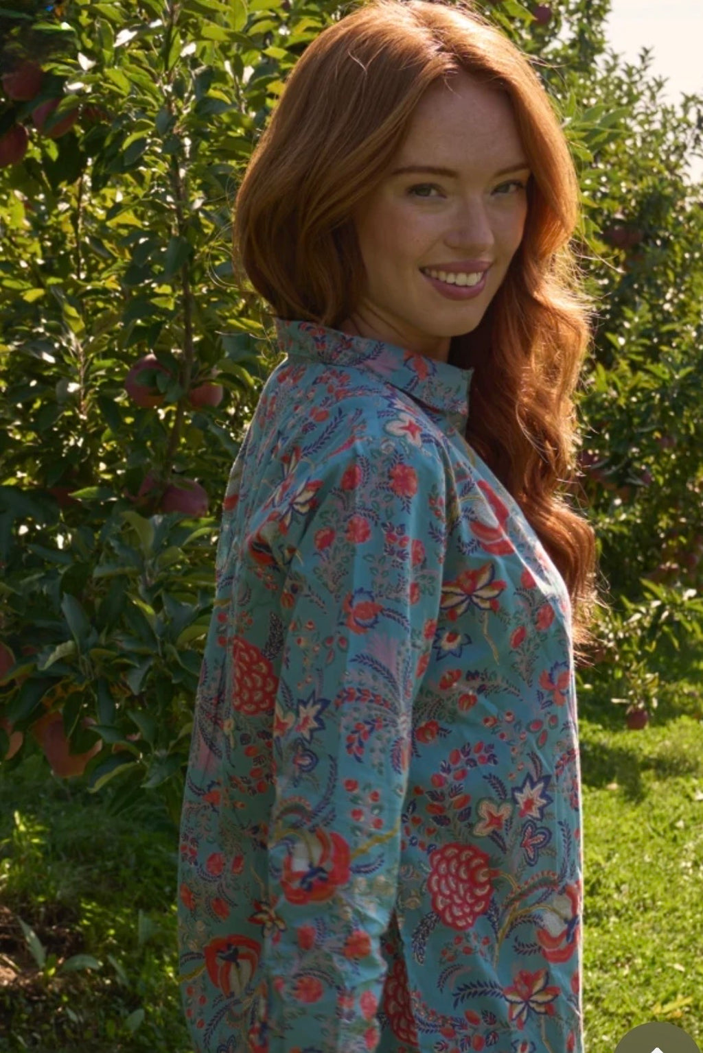 Good Boyfriend Shirt - Vine and Leaf, Cornflower Blue