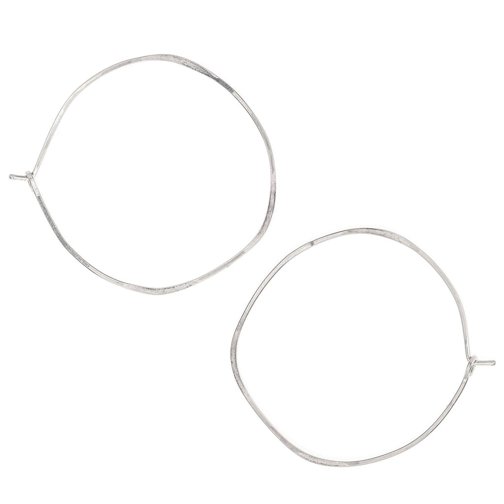 Minimal Hoop Earrings Handmade LARGE ORGANIC CIRCLE