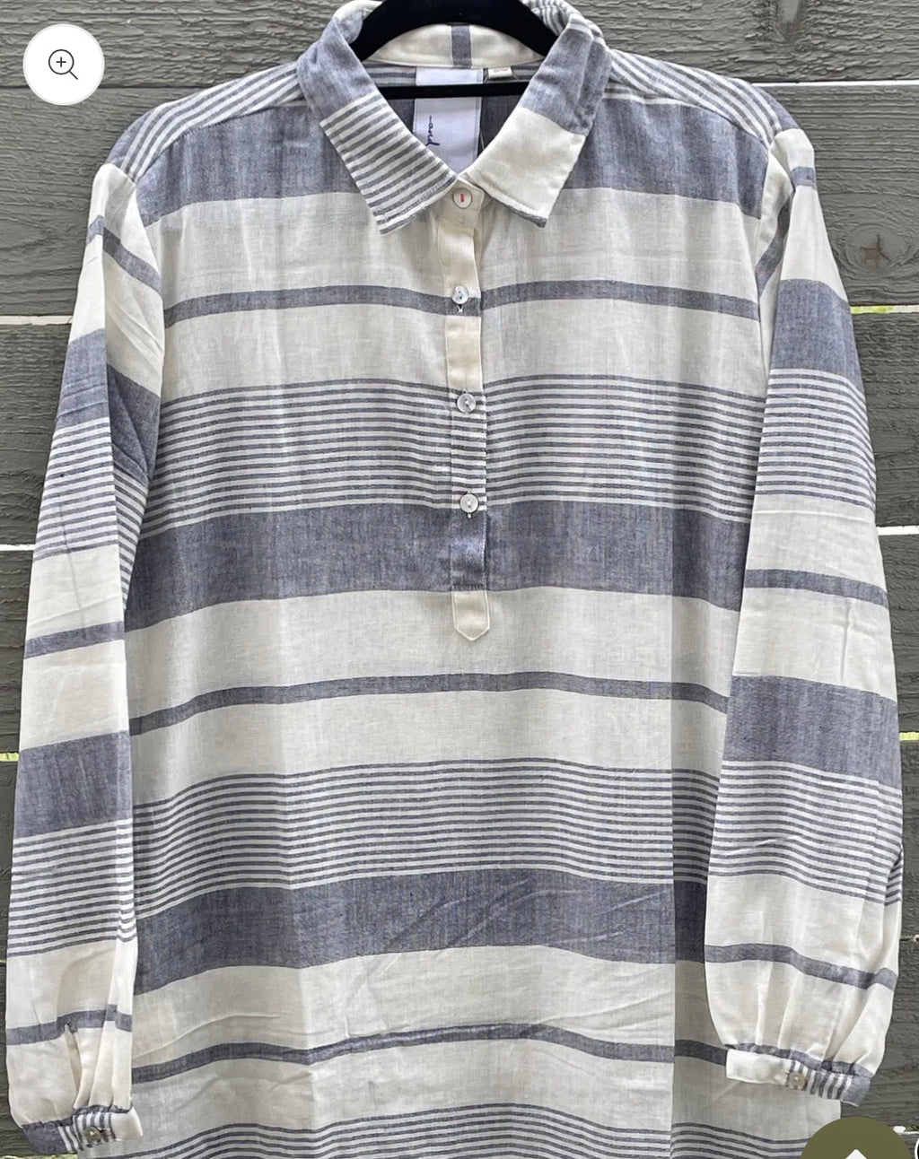 Good Boyfriend Shirt Dress – Yarn Dye Stripe ￼