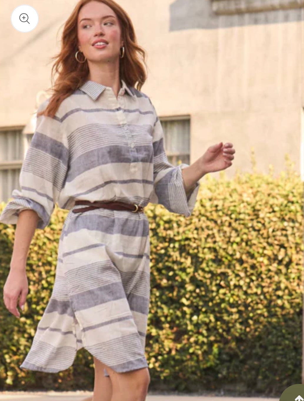 Good Boyfriend Shirt Dress – Yarn Dye Stripe ￼