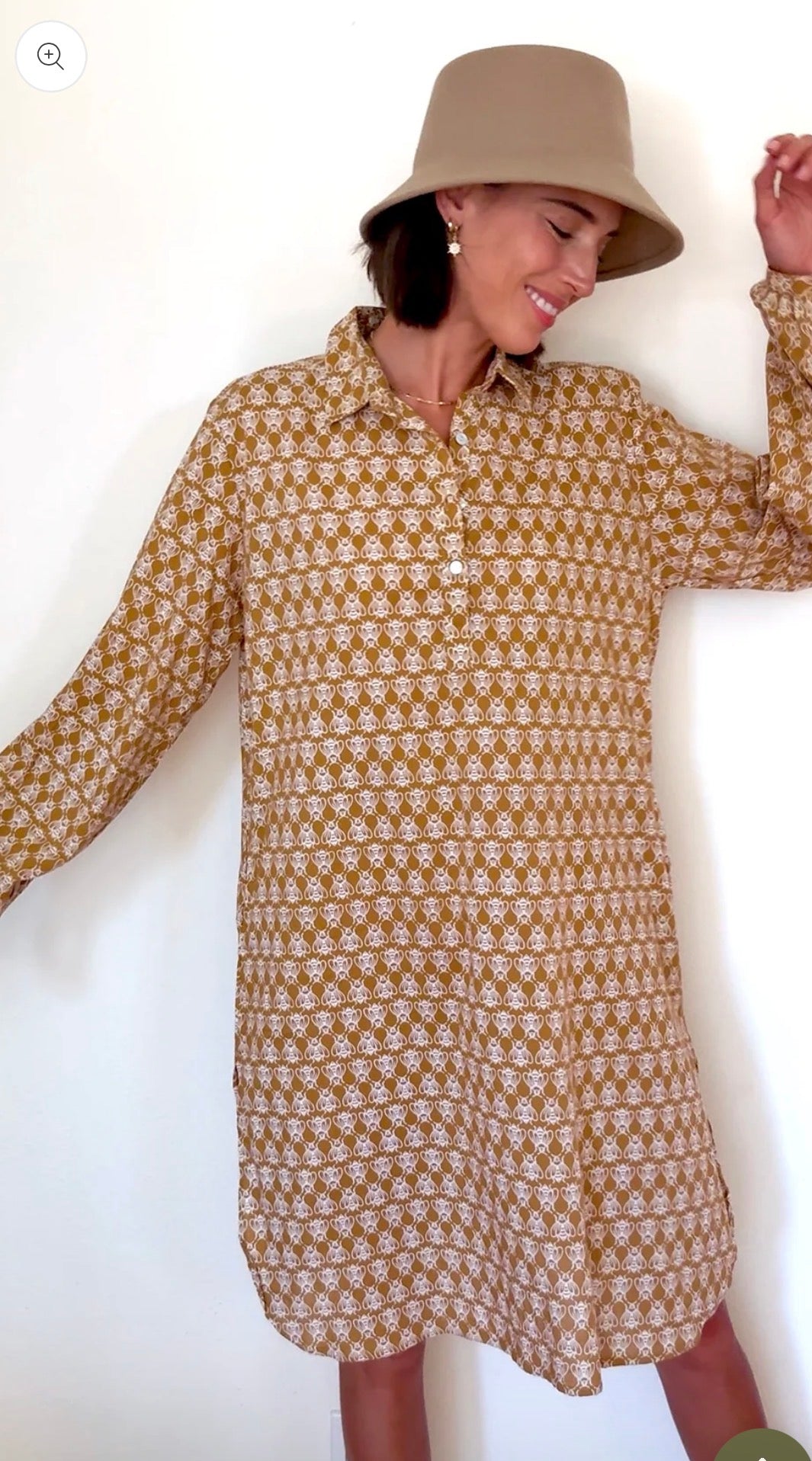 Good Boyfriend Shirtdress - Bee Happy Honeycomb