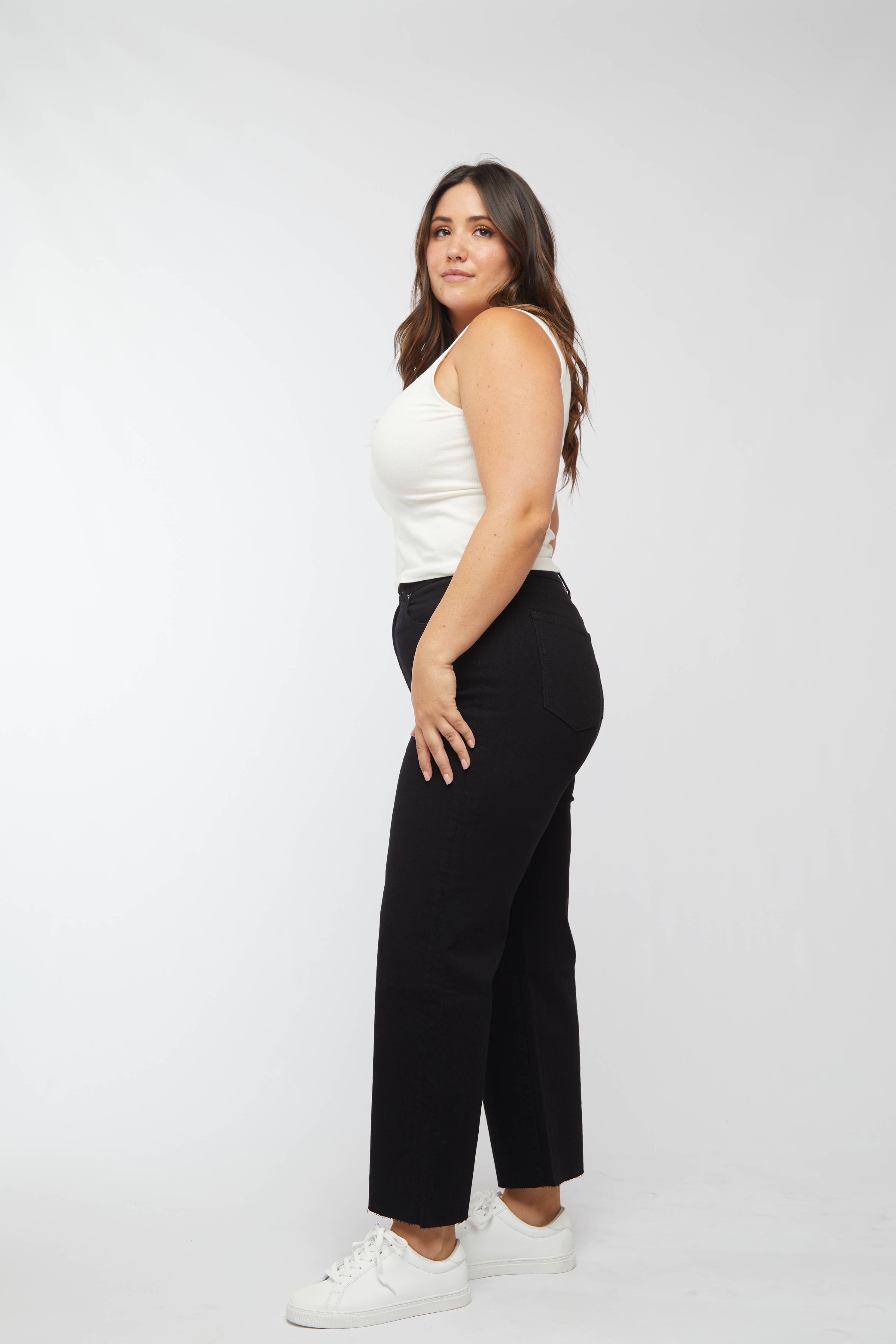 Oliver Logan Aberdeen Ankle Crop High Rise Jean, Black